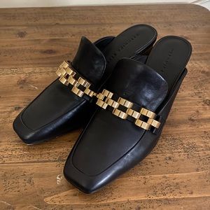 Veronica Beard Bera Chain Loafer Mule In Black,size 7.5